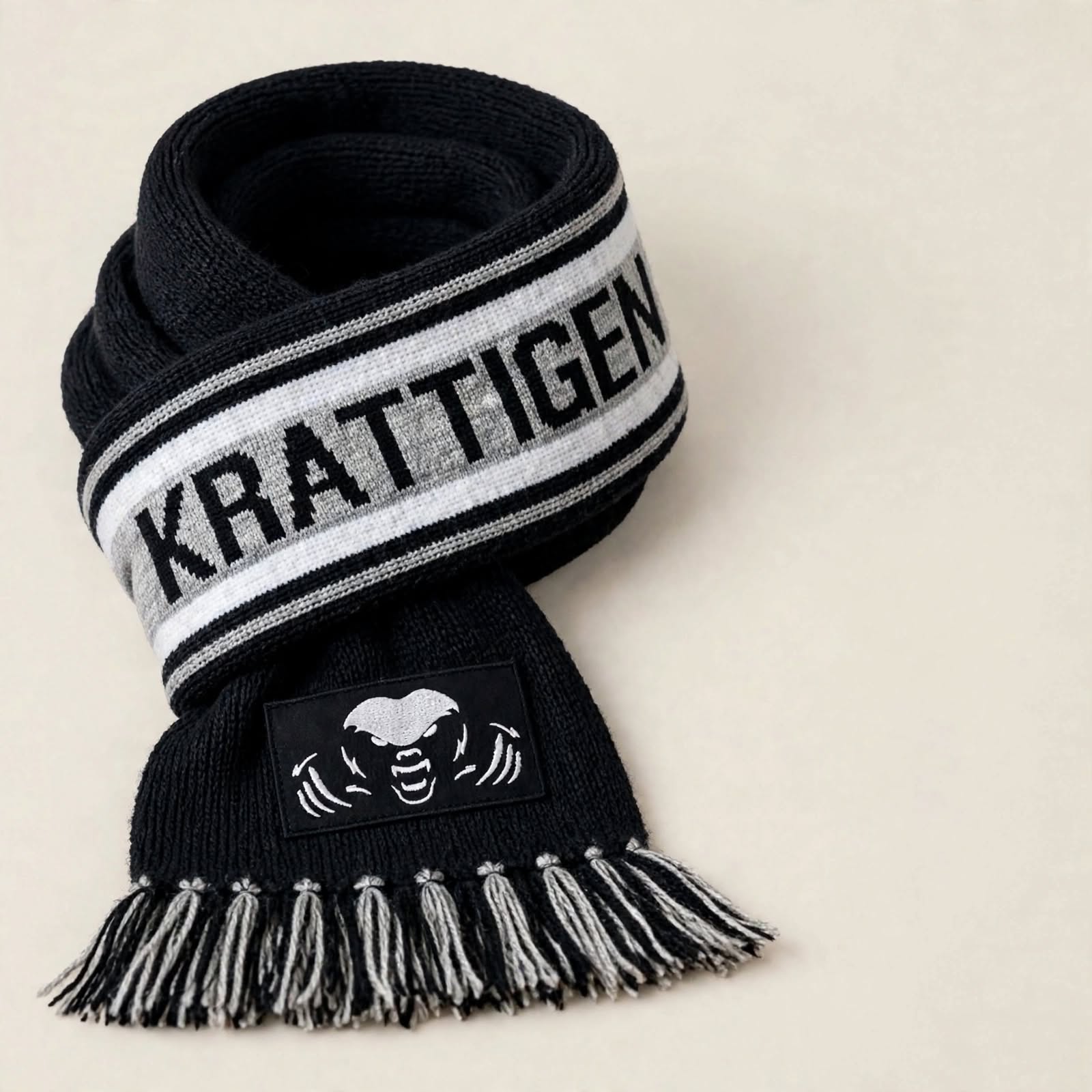 Siyah-gri Krattigen jakarlı atkısı