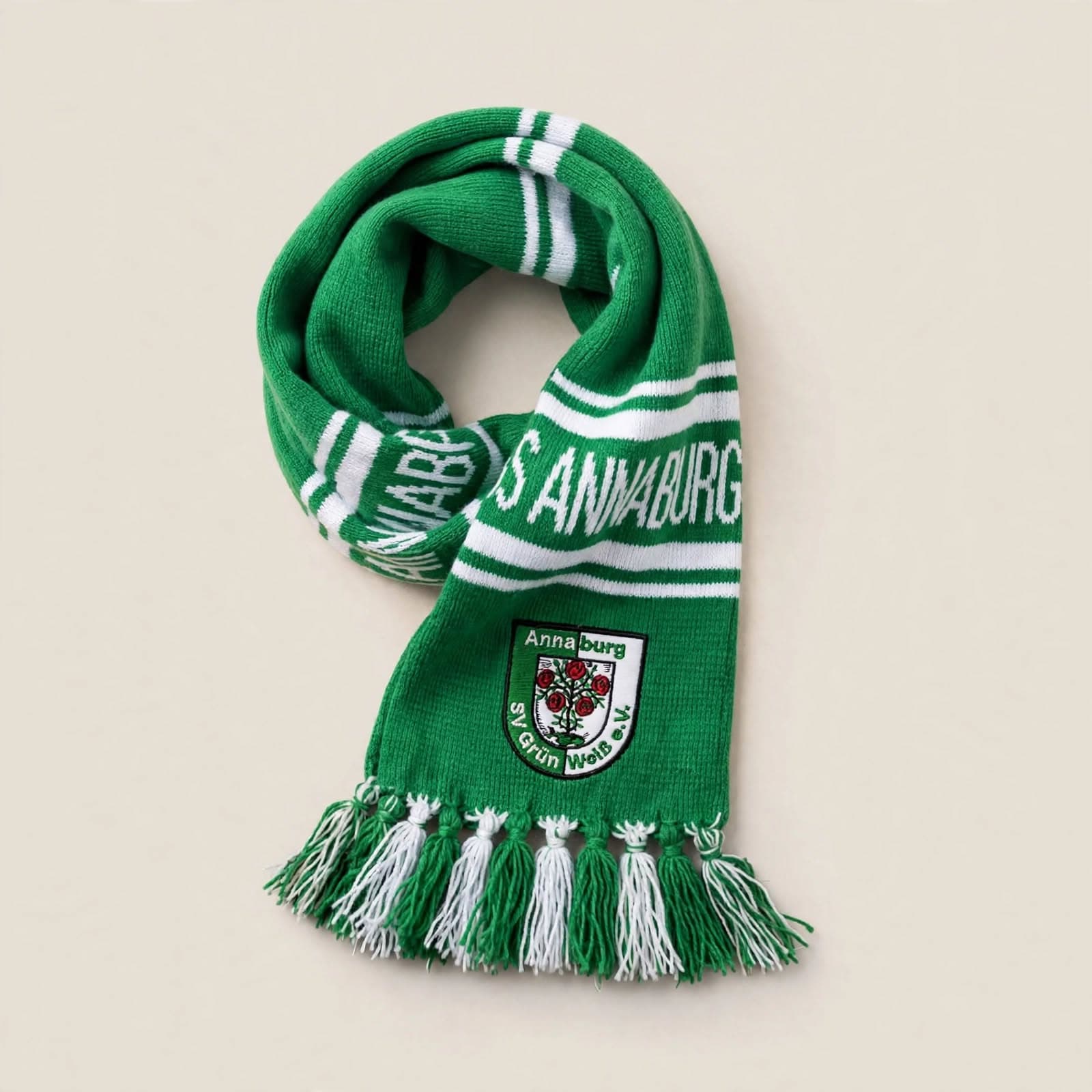 Green and white Grün-Weiss Annaburg scarf