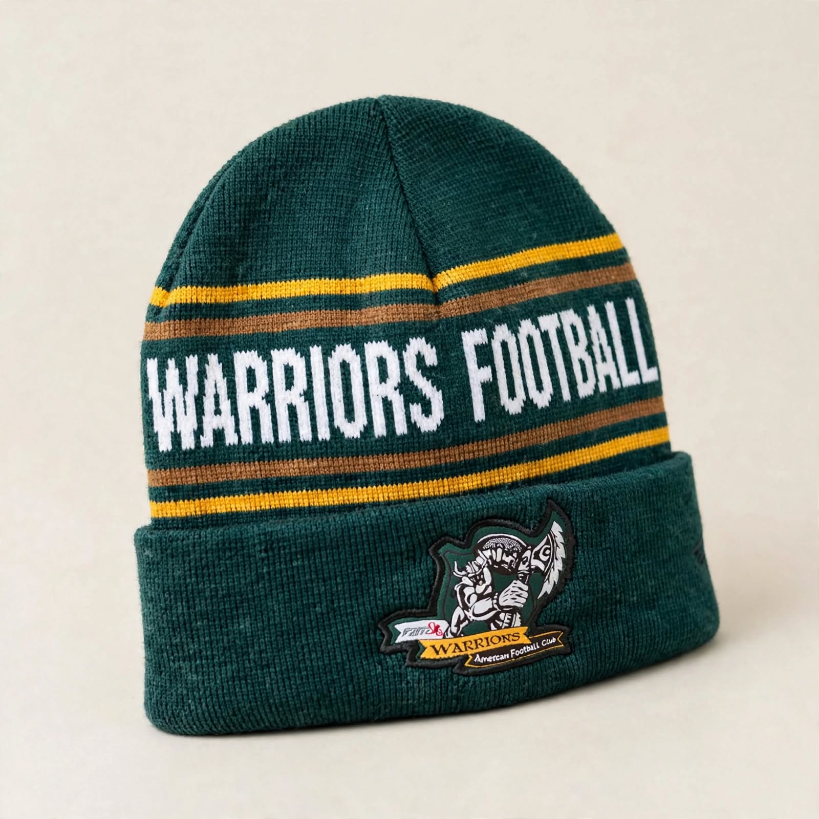 Green Warriors Football jacquard beanie
